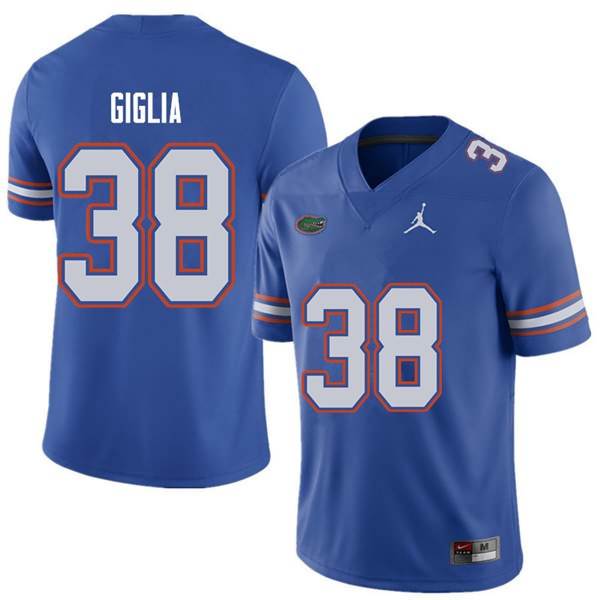 NCAA Florida Gators Anthony Giglia Men's #38 Jordan Brand Royal Stitched Authentic College Football Jersey NYS3064XC